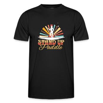 Stand up Paddle T-Shirt - Männer Funktions-T-Shirt - Schwarz - Vorne - AI Model Male 178 dark (178cm)