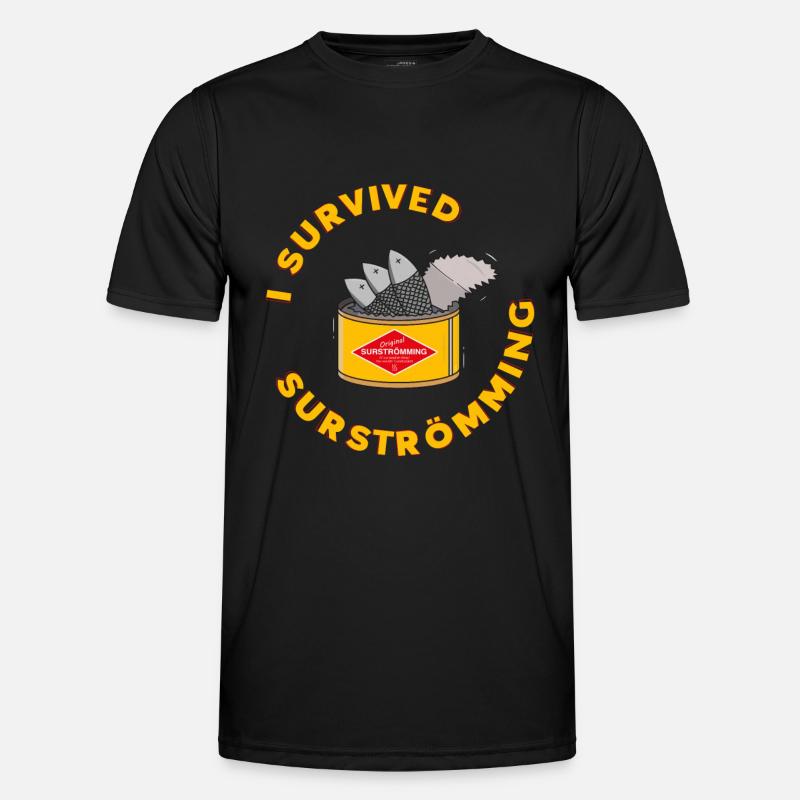 Suède Surströmming Challenge Survivor Fish T-shirt sport Homme