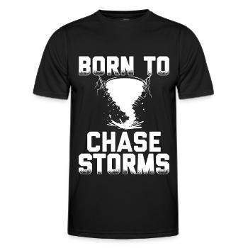 Sturmjäger Geschenke | Unwetter Sturm Jäger Blitz - Männer Funktions-T-Shirt - Schwarz - Vorne - AI Model Male 178 dark (178cm)