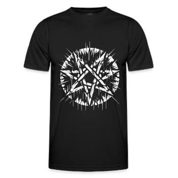Torn Pentagram Occult Sign - Men's Functional T-Shirt - black - Front - AI Model Male 178 dark (178cm)