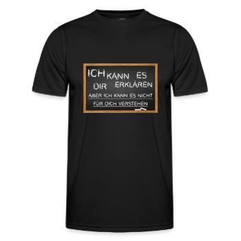 Lustiger Lehrer Spruch Tafel Kreide - Männer Funktions-T-Shirt - Schwarz - Vorne - AI Model Male 178 dark (178cm)
