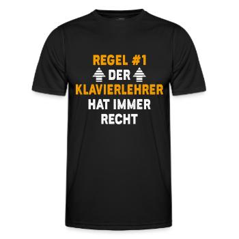 Klavierlehrer Geschenk Geburtstag Spruch - Männer Funktions-T-Shirt - Schwarz - Vorne - AI Model Male 178 dark (178cm)