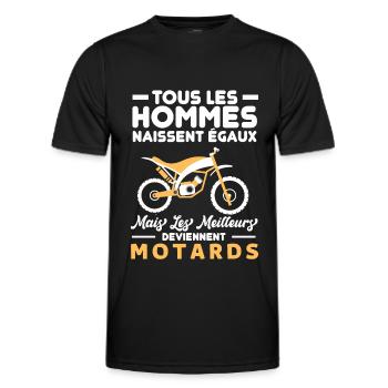 Humour motards - T-shirt sport Homme - noir - Devant - AI Model Male 178 dark (178cm)