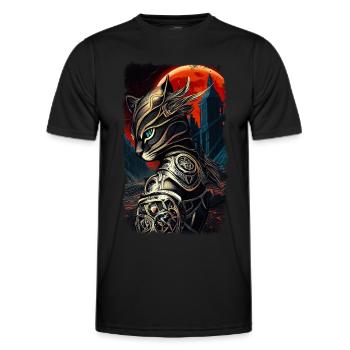 Ritter Kater - Männer Funktions-T-Shirt - Schwarz - Vorne - AI Model Male 178 dark (178cm)