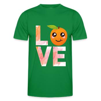 Love Orange LIEBE Orangen Zitrusfrüchte - Männer Funktions-T-Shirt - Kelly Green - Vorne - AI Model Male 178 dark (178cm)