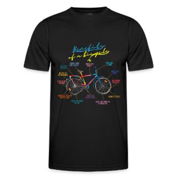 Avantages d’un vélo - Vorteile des Fahrrads - T-shirt sport Homme - noir - Devant - AI Model Male 178 dark (178cm)