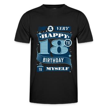 Un très joyeux 18e anniversaire à moi-même - T-shirt sport Homme - noir - Devant - AI Model Male 178 dark (178cm)