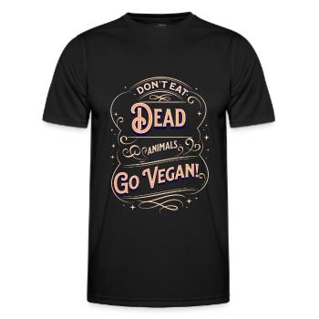 Ne mangez pas d’animaux morts. Devenez végétalien! - T-shirt sport Homme - noir - Devant - AI Model Male 178 dark (178cm)