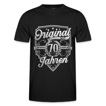 70. Geburtstag 70 Jahre Geschenk - Männer Funktions-T-Shirt - Schwarz - Vorne - AI Model Male 178 dark (178cm)
