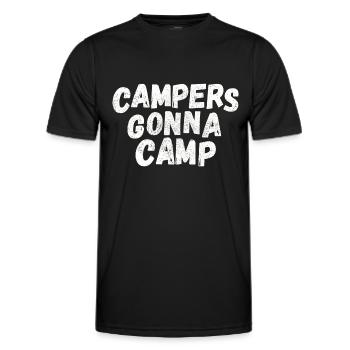 Campers going to camp! white - Men's Functional T-Shirt - black - Front - AI Model Male 178 dark (178cm)