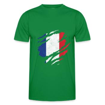 HEARTBEAT FRANCE FRENCH FLAG FRANCE - Men's Functional T-Shirt - kelly green - Front - AI Model Male 178 dark (178cm)