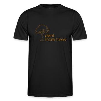 Plant More Trees - Nature Conservation Saying - Men's Functional T-Shirt - black - Front - AI Model Male 178 dark (178cm)