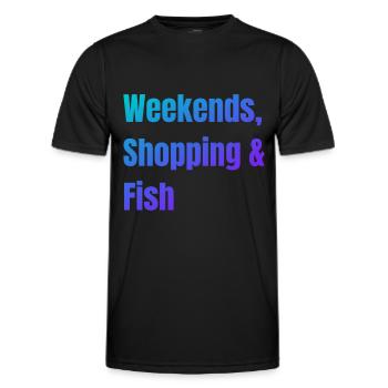 Einkaufen am Wochenende und Fisch - Männer Funktions-T-Shirt - Schwarz - Vorne - AI Model Male 178 dark (178cm)