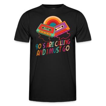 Cassette Type Vintage Cassette Retro Cassette Love - Men's Functional T-Shirt - black - Front - AI Model Male 178 dark (178cm)