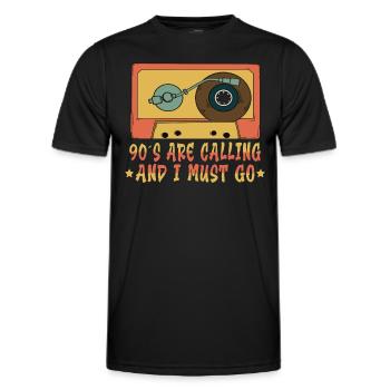 Cassette Type Vintage Cassette Retro Cassette Love - Men's Functional T-Shirt - black - Front - AI Model Male 178 dark (178cm)