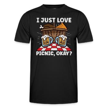 Picnic Lover Picnic Food Basket Picnic Date - Men's Functional T-Shirt - black - Front - AI Model Male 178 dark (178cm)