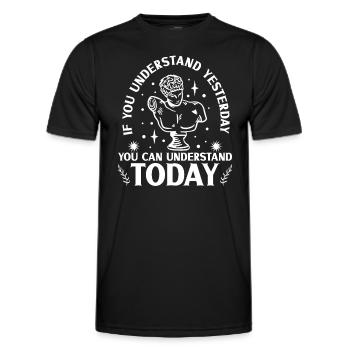 History historian History - Men's Functional T-Shirt - black - Front - AI Model Male 178 dark (178cm)