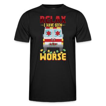 Sanitäter Erster Responder Krankenwagenfahrer - Männer Funktions-T-Shirt - Schwarz - Vorne - AI Model Male 178 dark (178cm)