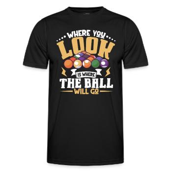 Billard Billards Cue Sports Joueur de billard professionnel - T-shirt sport Homme - noir - Devant - AI Model Male 178 dark (178cm)