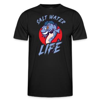 Saltwater Fishing Fisherman Perch Fishing Rod Bobbe - Men's Functional T-Shirt - black - Front - AI Model Male 178 dark (178cm)
