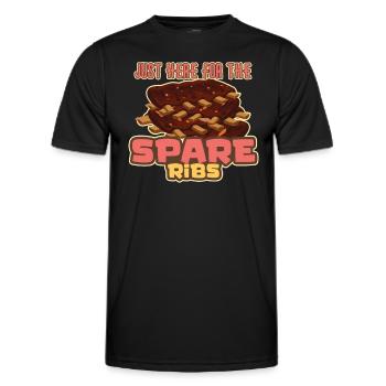 BBQ Spare Ribs Grill Smoker Meat Pork Rib - Men's Functional T-Shirt - black - Front - AI Model Male 178 dark (178cm)