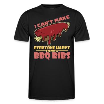 BBQ Spare Ribs Grill Smoker Meat Pork Rib - Men's Functional T-Shirt - black - Front - AI Model Male 178 dark (178cm)
