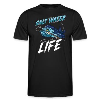 Saltwater Fishing Fisherman Perch Fishing Rod Bobbe - Men's Functional T-Shirt - black - Front - AI Model Male 178 dark (178cm)