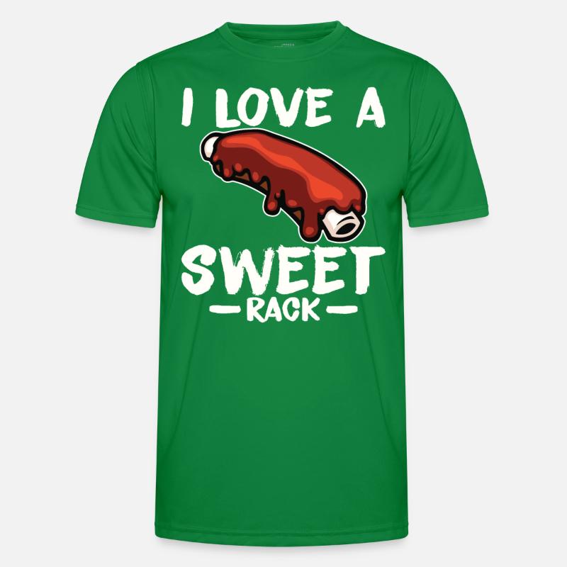 Bbq Spare Ribs Grill Raucher Fleisch Schweinerippe Männer Funktions-T-Shirt