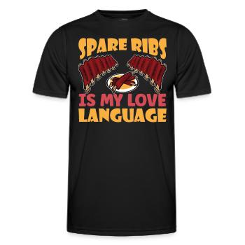 Bbq Spare Ribs Grill Smoker Meat Pork Rib - Men's Functional T-Shirt - black - Front - AI Model Male 178 dark (178cm)