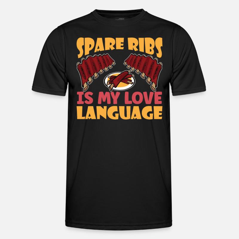 Bbq Spare Ribs Grill Raucher Fleisch Schweinerippe Männer Funktions-T-Shirt