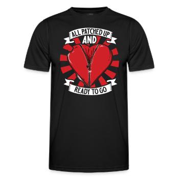 Heart Attack Open Heart Surgery Heart Surgery Gift - Men's Functional T-Shirt - black - Front - AI Model Male 178 dark (178cm)