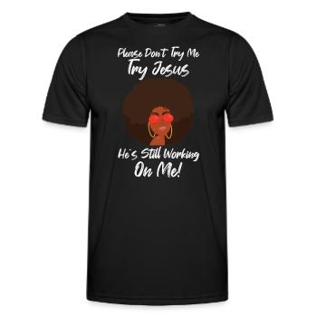 Afro Black Girl Pride Afro Girl Afrocentric - Men's Functional T-Shirt - black - Front - AI Model Male 178 dark (178cm)