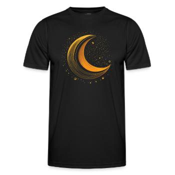 Phases de la Lune, pleine lune, étoiles, espace, lune, nuit - T-shirt sport Homme - noir - Devant - AI Model Male 178 dark (178cm)