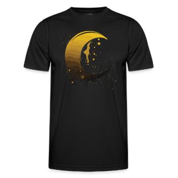 Phases de la Lune, pleine lune, étoiles, espace, lune, nuit - T-shirt sport Homme - noir - Devant - AI Model Male 178 dark (178cm)