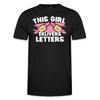 Commis des postes Postlady Postman Post Office - T-shirt sport Homme - noir - Devant - AI Model Male 178 dark (178cm)