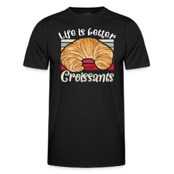 Croissant French Food french cuisine baker baking - Männer Funktions-T-Shirt - Schwarz - Vorne - AI Model Male 178 dark (178cm)