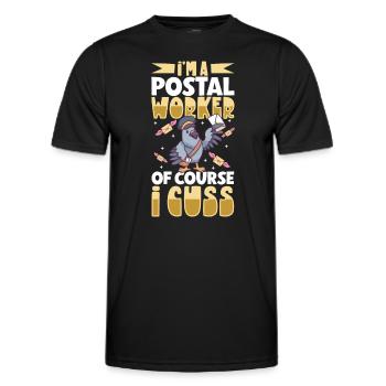 Commis des postes Postlady Postman Post Office - T-shirt sport Homme - noir - Devant - AI Model Male 178 dark (178cm)