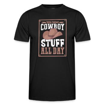 Cowboy Barn Bull Rider Rodéo Country Western - T-shirt sport Homme - noir - Devant - AI Model Male 178 dark (178cm)