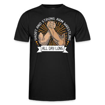 Arm wrestler, arm wrestler, arm wrestler, - Men's Functional T-Shirt - black - Front - AI Model Male 178 dark (178cm)