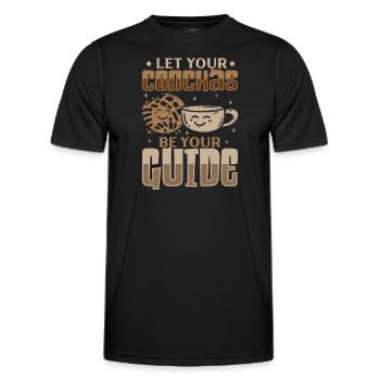 Spanish Humor Conchas Mexican Bread - Men's Functional T-Shirt - black - Front - AI Model Male 178 dark (178cm)