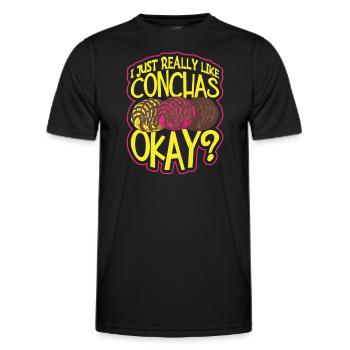 Humour espagnol Conchas Pain mexicain - T-shirt sport Homme - noir - Devant - AI Model Male 178 dark (178cm)