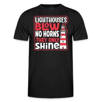 Lighthouse Seaside Nautical I Love Lighthouse - Men's Functional T-Shirt - black - Front - AI Model Male 178 dark (178cm)