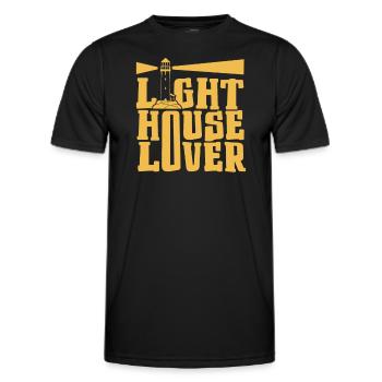 Lighthouse Seaside Nautical I Love Lighthouse - Men's Functional T-Shirt - black - Front - AI Model Male 178 dark (178cm)