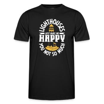Lighthouse Seaside Nautical I Love Lighthouse - Men's Functional T-Shirt - black - Front - AI Model Male 178 dark (178cm)