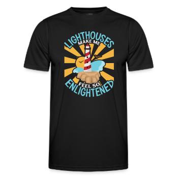 Lighthouse Seaside Nautical I Love Lighthouse - Men's Functional T-Shirt - black - Front - AI Model Male 178 dark (178cm)