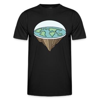 Théorie de la Terre plate Terre plate Armée de la Terre plate Terre - T-shirt sport Homme - noir - Devant - AI Model Male 178 dark (178cm)