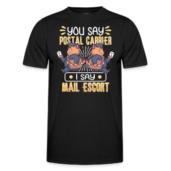 Commis des postes Postlady Postman Post Office - T-shirt sport Homme - noir - Devant - AI Model Male 178 dark (178cm)
