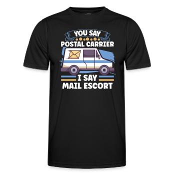 Commis des postes Postlady Postman Post Office - T-shirt sport Homme - noir - Devant - AI Model Male 178 dark (178cm)