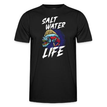 Saltwater Fishing Fisherman Perch Fishing Rod Bobbe - Men's Functional T-Shirt - black - Front - AI Model Male 178 dark (178cm)