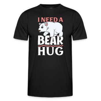 Polar Bear Global Warming Artic Seal hunting Ursus - Men's Functional T-Shirt - black - Front - AI Model Male 178 dark (178cm)